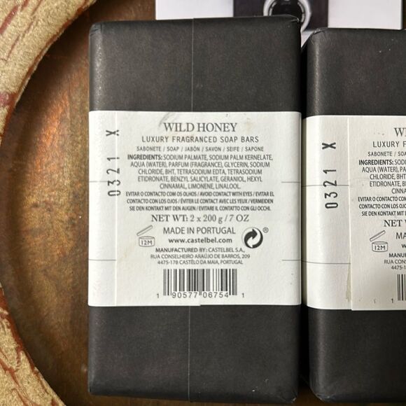 CASTELBEL LIMITED EDITION Triple Milled Wild Honey Scented Soap Bars 4pk - Picture 5 of 6